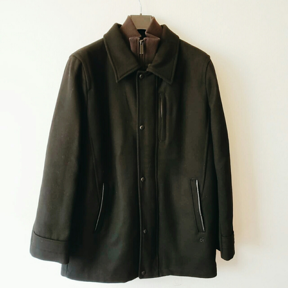 Men's Calvin Klein Black Wool Coat M